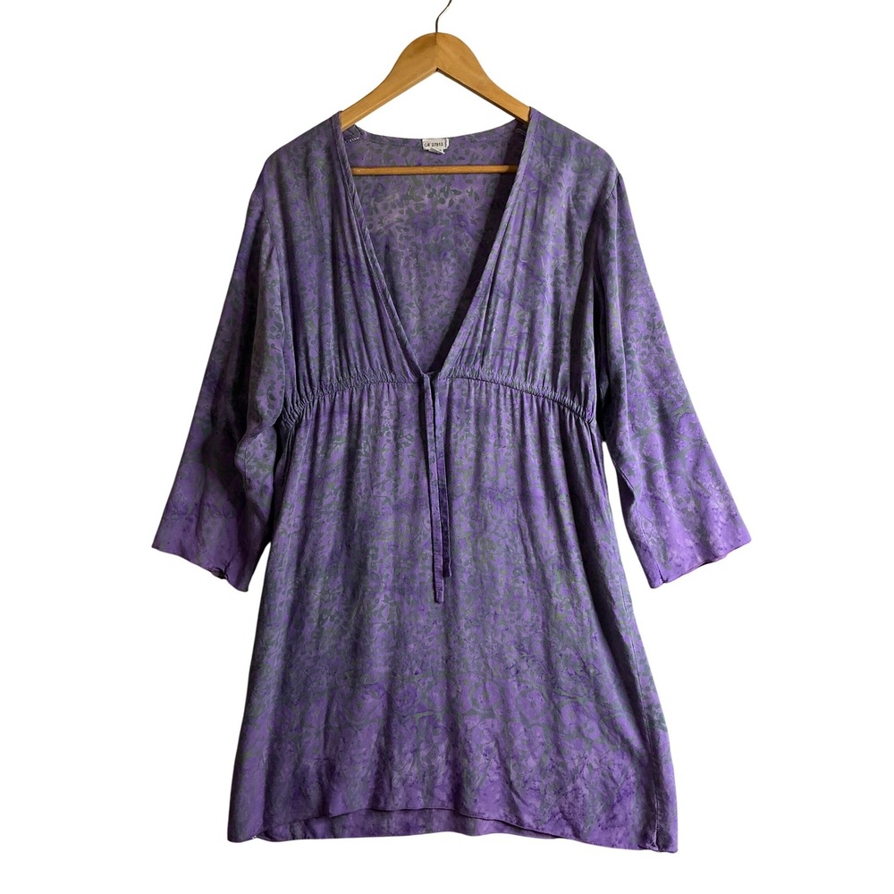 Tunic Top Women's Extra Large Floral Print V-Neck 3/4 Sleeve